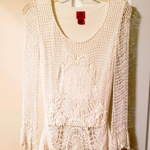 Very Vera Lined Lace Top EUC Size Med